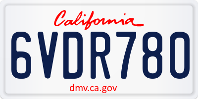 CA license plate 6VDR780
