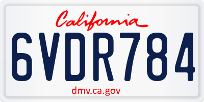 CA license plate 6VDR784