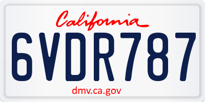 CA license plate 6VDR787