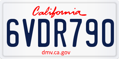 CA license plate 6VDR790