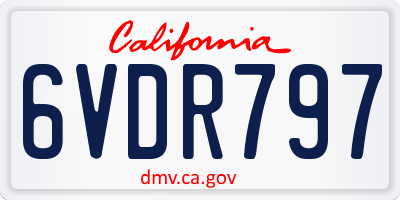 CA license plate 6VDR797