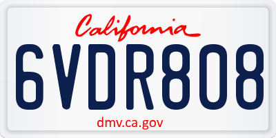 CA license plate 6VDR808