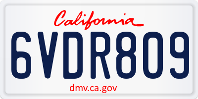 CA license plate 6VDR809
