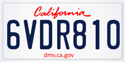 CA license plate 6VDR810