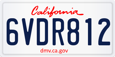 CA license plate 6VDR812