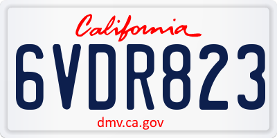 CA license plate 6VDR823