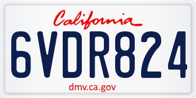 CA license plate 6VDR824