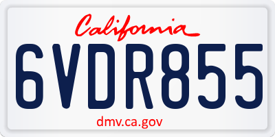 CA license plate 6VDR855