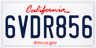 CA license plate 6VDR856