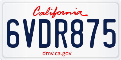 CA license plate 6VDR875