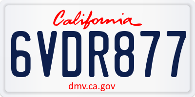 CA license plate 6VDR877