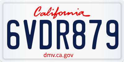CA license plate 6VDR879