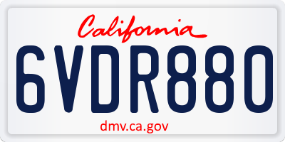 CA license plate 6VDR880
