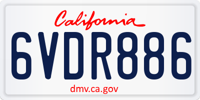 CA license plate 6VDR886