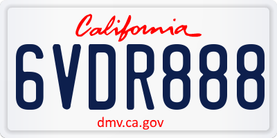 CA license plate 6VDR888