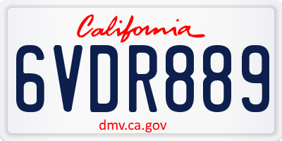 CA license plate 6VDR889