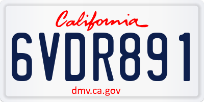CA license plate 6VDR891