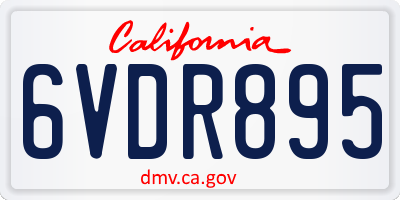 CA license plate 6VDR895