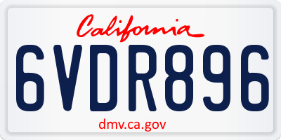CA license plate 6VDR896