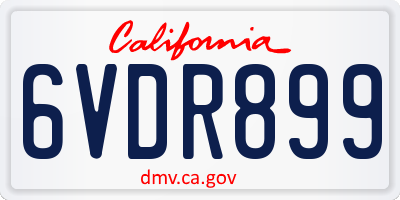CA license plate 6VDR899