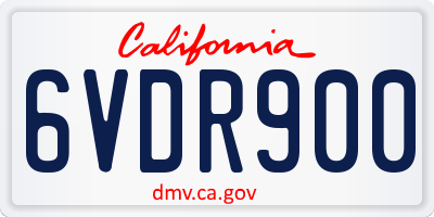 CA license plate 6VDR900