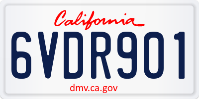 CA license plate 6VDR901