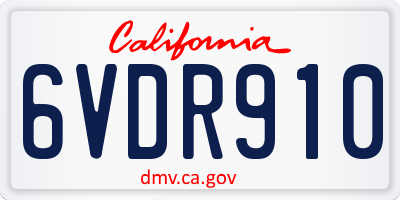 CA license plate 6VDR910