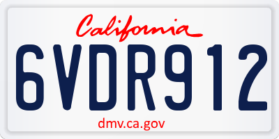 CA license plate 6VDR912