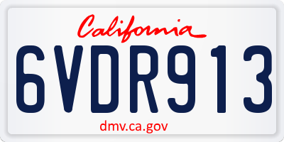 CA license plate 6VDR913