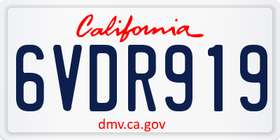 CA license plate 6VDR919