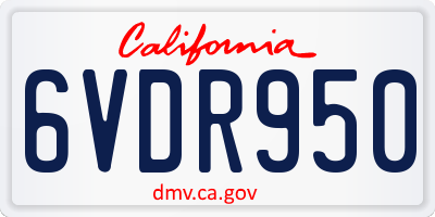 CA license plate 6VDR950