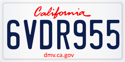 CA license plate 6VDR955