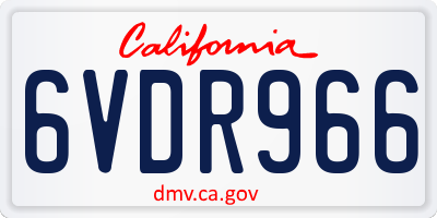 CA license plate 6VDR966