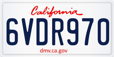 CA license plate 6VDR970