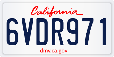 CA license plate 6VDR971