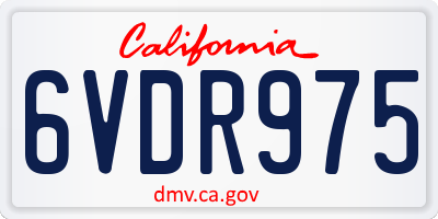CA license plate 6VDR975