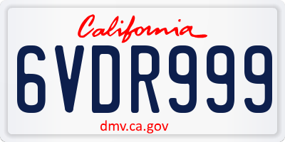 CA license plate 6VDR999