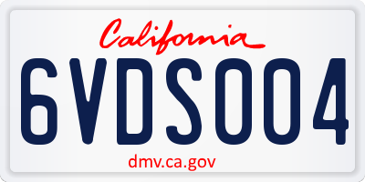 CA license plate 6VDS004
