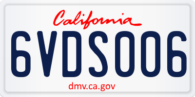 CA license plate 6VDS006