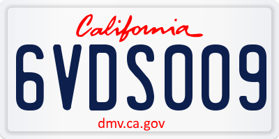 CA license plate 6VDS009