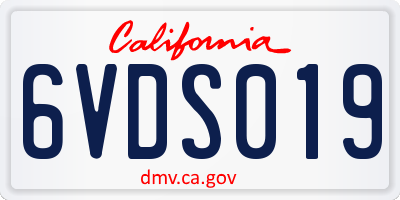 CA license plate 6VDS019
