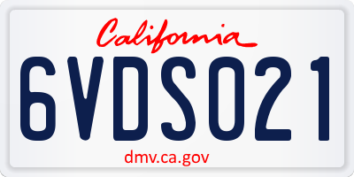 CA license plate 6VDS021