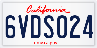 CA license plate 6VDS024