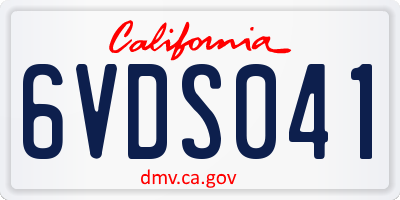 CA license plate 6VDS041