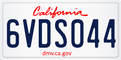 CA license plate 6VDS044