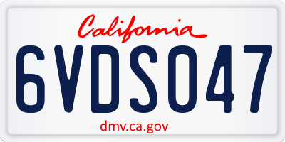 CA license plate 6VDS047