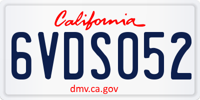 CA license plate 6VDS052