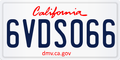 CA license plate 6VDS066
