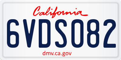 CA license plate 6VDS082