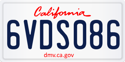 CA license plate 6VDS086